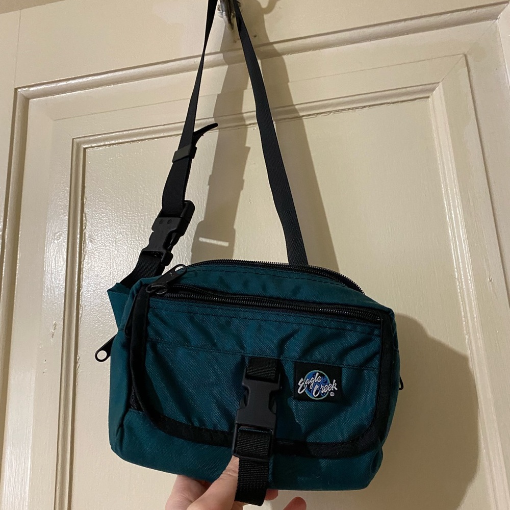 Teal Crossbody Sling Bag - Compact Men’s Travel Pouch